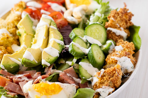 Cheesy-Crunch Chicken Cobb Salad with Cilantro Ranch Dressing - exclusive
